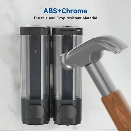 Miniatura 8 de Unisense - Dispensador de champú y acondicionador, dispensador de jabón de ducha de 2 cámaras, sin taladro, dispensador de champú montado