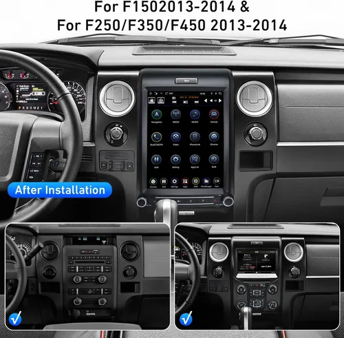 Miniatura 4 de Radio con pantalla táctil de 12.1 ″ estilo T para Ford F150 2013-2014, unidad principal Android con navegación GPS, Bluetooth, WiFi, USB/AUX