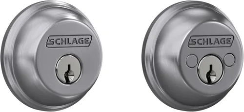 Miniatura 17 de Schlage - Cerrojo con llave de 1 lado, la más alta seguridad residencial, negro mate, B60 N 622