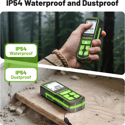 Miniatura 6 de Herramienta de Medición Láser Bluetooth Verde de 395 Pies con Sensor de Ángulo, Herramienta de Medición de Distancia Láser de Precisión de 1/16