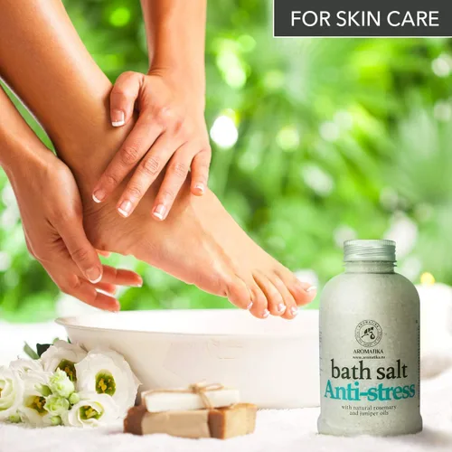 Miniatura 6 de Sal de baño De-Stress de 21.16 onzas con aceites naturales de romero y enebro - Sales marinas de baño naturales de 21.16 oz - Lo mejor para un buen