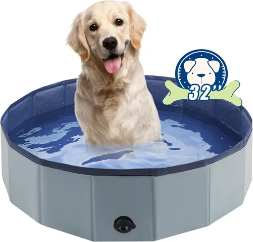 Miniatura 14 de Eooqi Piscina plegable para perros, bañera portátil para mascotas y piscina infantil, bañera plegable para cachorros, perros pequeños, medianos