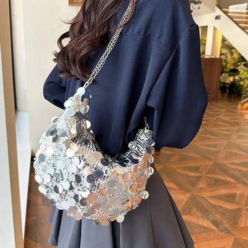 Miniatura 3 de Bolso de noche con lentejuelas brillantes para mujer, bandolera y bandolera para fiesta, graduación, boda