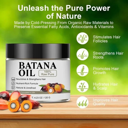 Miniatura 4 de Dr. Sebi Aceite de batana 100% crudo para el crecimiento del cabello, aceite natural y sin refinar, aumenta el grosor y el brillo, repara el daño