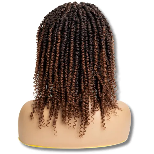 Miniatura 3 de PIB Peluca de encaje completo individual de 12 pulgadas, diseño de Passion Twist con raya cuadrada, pelucas trenzadas sin nudos para mujeres negras