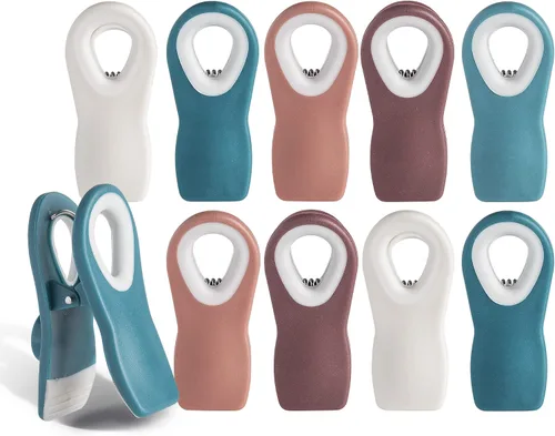 Miniatura 8 de COOK WITH COLOR Clips para bolsas de chips con imán para almacenamiento de alimentos con agarre hermético para bolsas de pan, bolsas de aperitivos