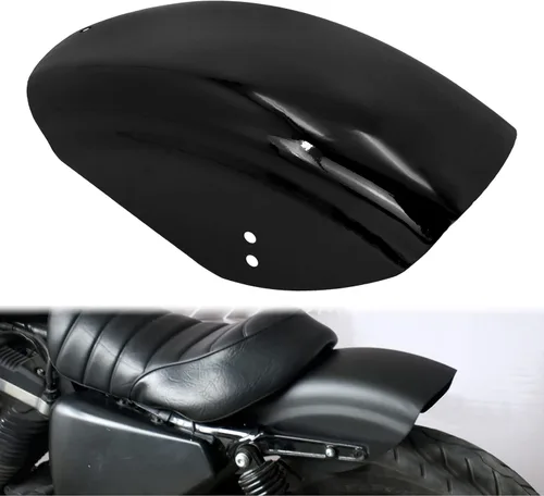 Guardabarros trasero para motocicleta de 7 pulgadas, guardabarros plano corto compatible con Harley Sportster Iron 883 1200 72 negro brillante
