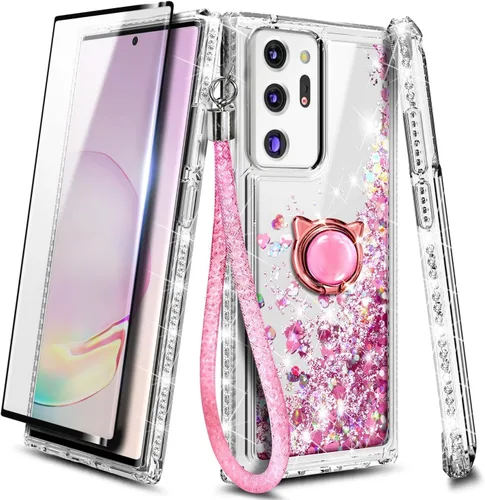 Miniatura 221 de NGB - Funda de teléfono diseñada para Samsung Galaxy S9+ Plus, morado/azul, con purpurina líquida para mujeres y niñas, con protector de pantalla