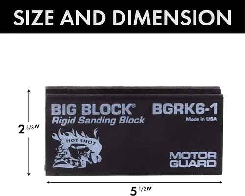 Miniatura 2 de Motor Guard BGRK6-1 Bloque de lijado rígido de gancho y bucle, 2 5/8" x 5 1/2
