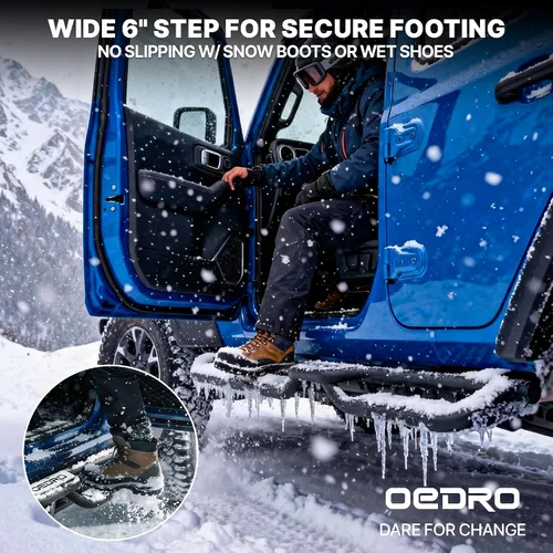 Miniatura 12 de OEDRO - Estribos con diseño de doble escalera fabricados totalmente de acero; escalones laterales atornillables recubiertos de polvo negro