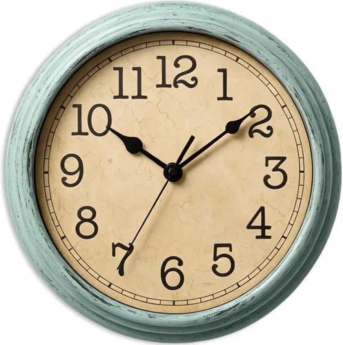Miniatura 9 de Reloj de pared, reloj clásico silencioso de bronce, funciona con pilas, decorativo para sala de estar, dormitorio, cocina, oficina (16 pulgadas)