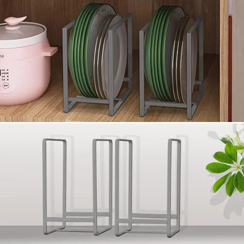 Miniatura 22 de 2PCS Organizador de Soportes para Platos, Estante de Exhibición y Almacenamiento de Platos de Metal para Secado para Gabinete, Mostrador y Armario