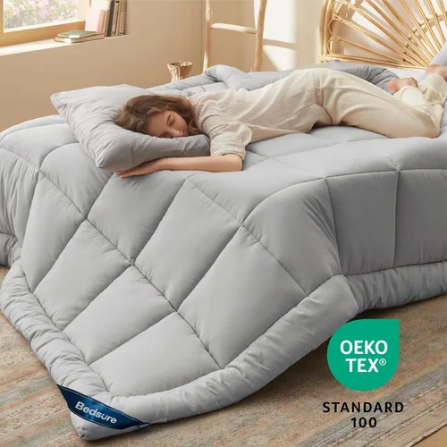 Miniatura 98 de Bedsure Relleno de edredón – Edredones acolchados tamaño individual XL, edredón para todas las estaciones, suave manta de ropa de cama alternativa