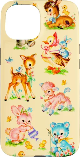 Miniatura 6 de Vintage Baby Animals Nursery 50's Retro Yellow Case for iPhone 17
