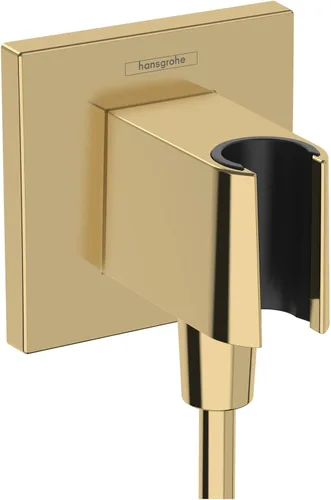 Miniatura 4 de hansgrohe 26889341 - Toma de pared de ducha de mano con conexión de rosca de 1/2 pulgada en cromo negro cepillado, 26889341