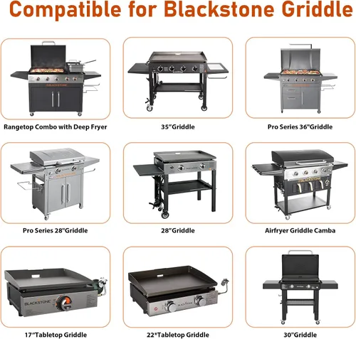 Miniatura 6 de Accesorios para plancha compatibles con Blackstone Griddle – Forros desechables de papel de aluminio para recogedor de grasa para Blackstone 17, 22