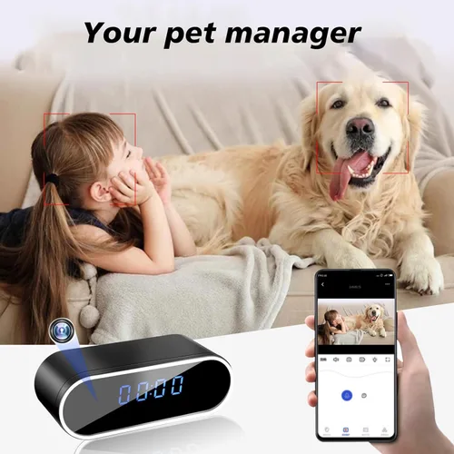 Miniatura 6 de NJINALW Cámara de reloj inteligente, WiFi HD 1080P Mini cámara inalámbrica con visión nocturna, detección de movimiento y visión remota, cámara