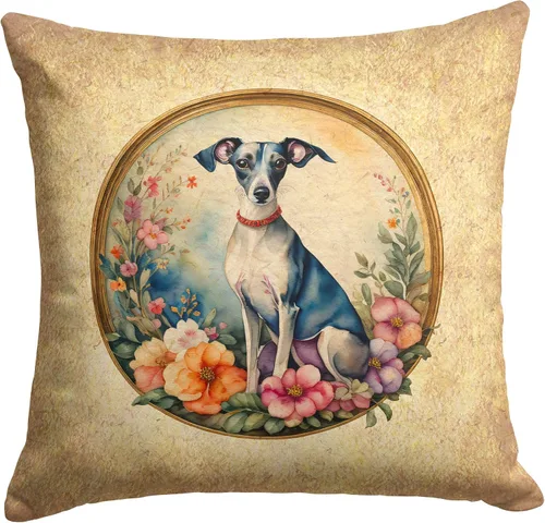 Miniatura 108 de Caroline's Treasures DAC2072PW1414 Affenpinscher and Flowers - Almohada decorativa de tela, lavable a máquina, para interiores y exteriores