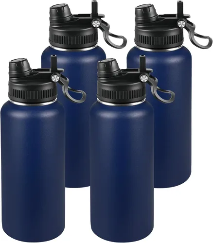 Miniatura 94 de Botella de agua aislada de 22 onzas, tapa 2 en 1 a prueba de fugas (sorbo/pajilla) + asa, botella de acero inoxidable para deportes, viajes, trabajo