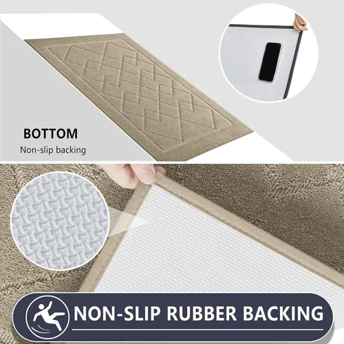Miniatura 5 de REFETONE Dirt Trapper Tapete para Puerta de 20" x 32", Tapete Lavable para Interiores con Respaldo de Goma Antideslizante, Resistente a la Suciedad