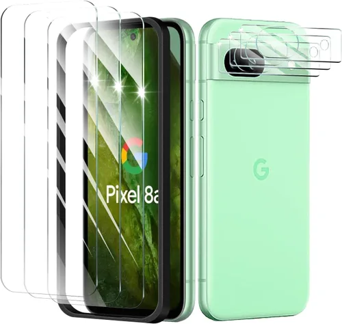 Miniatura 22 de Paquete de 4 protectores de lente de cámara para Google Pixel 6A, protector de pantalla de vidrio templado 9H, claridad HD, antiarañazos, sin