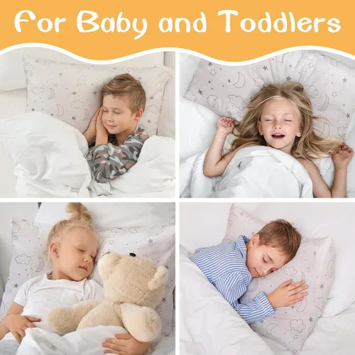 Miniatura 5 de Winmany Paquete de 2 fundas de almohada para niños pequeños, fundas de almohada de satén de seda para bebés de 19.3 x 14.2 in, fundas de almohada