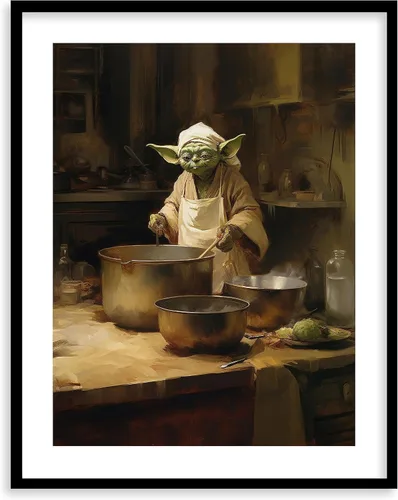Miniatura 19 de Impresiones de Arte para Cocina de Star Wars - Impresión Giclée de Arte Fino Premium - Póster de Impresión Estético de Darth Vader Boba Fett Yoda