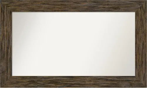 Miniatura 82 de Amanti Art Espejo personalizado, espejo de baño marrón Fencepost, espejo de pared o espejo de tocador de baño sobre el fregadero (27 x 27 pulgadas)