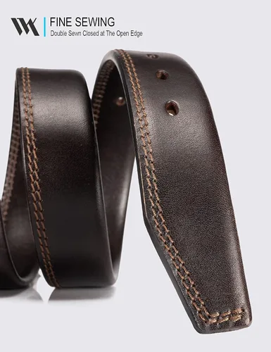 Miniatura 5 de WOLFANT Cinturón casual de cuero de grano completo para jeans, cinturón de trabajo 100% italiano de cuero sólido