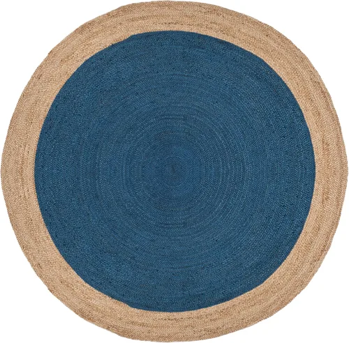 Miniatura 19 de SAFAVIEH Alfombra de Área Redonda de 10' - Colección de Fibra Natural - Verde y Marrón Natural, Yute Hecho a Mano, Diseño de Borde Trenzado (NF801G)