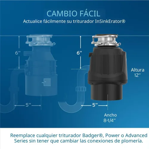 Miniatura 9 de InSinkErator Triturador de basura de 0.75 HP, 3/4 HP, Serie de potencia, alimentación continua, eliminador de residuos de alimentos, serie Power EZ