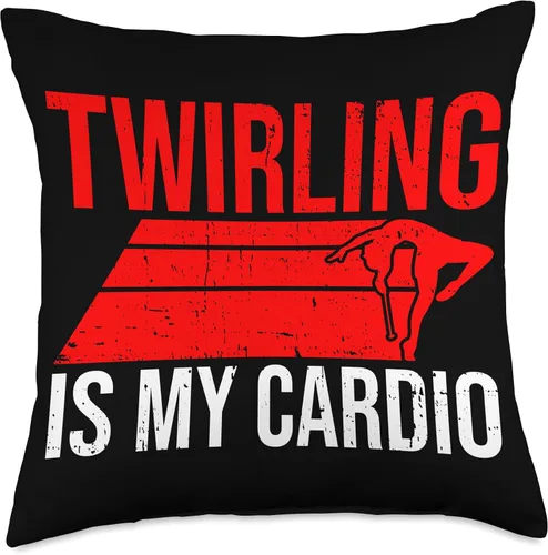 Miniatura 4 de Baton Twirling & Majorette Dance Designs Baton Twirler Design for Twirling Recitals Throw Pillow, 16x16, Multicolor