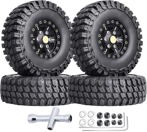 Miniatura 11 de HobbyPark Ruedas y neumáticos Beadlock de latón 1.0 para Traxxas TRX4M Piezas de actualización Axial SCX24 1/24 RC Crawler Reemplazo (paquete de 4)