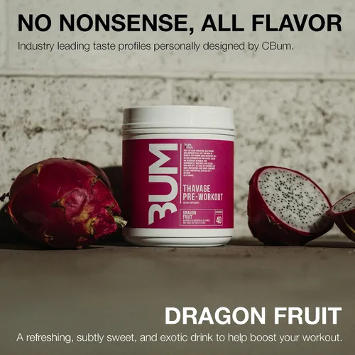 Miniatura 3 de RAW Polvo Pre Entrenamiento, Thavage (Fruta del Dragón) - Suplemento Nutricional Deportivo de Chris Bumstead para Hombres y Mujeres - Cbum Pre