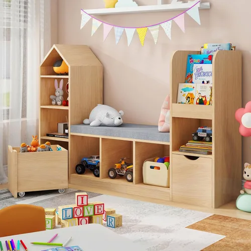 Miniatura 8 de Vabches Organizador de juguetes para niños con 8 cubos de juguetes extraíbles, organizadores de almacenamiento de juguetes de 4 niveles con 4 cubos