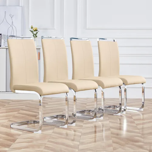 Miniatura 32 de Baysitone Juego de 6 sillas de comedor modernas, sillas laterales de comedor, sillas de cocina con asiento acolchado de piel sintética y respaldo