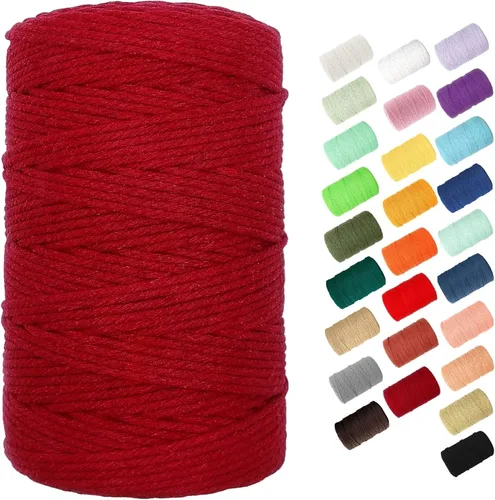 Miniatura 14 de Cuerda de algodón de 0.118 in, cuerda de 220 yardas, cuerda de macramé de algodón 100% natural para colgar plantas, colgar en la pared, decoración