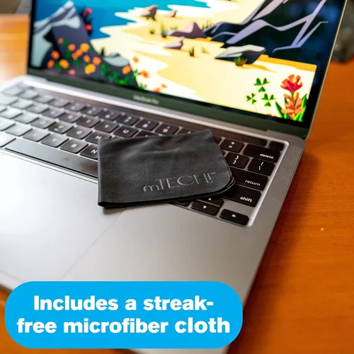Miniatura 3 de mTech! Kit de limpieza electrónica con botella de spray y paño [tamaño de viaje] Kit de limpieza de pantalla para teléfonos inteligentes, tabletas