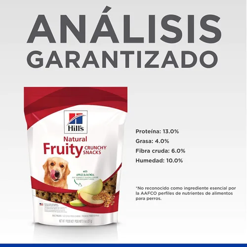 Miniatura 5 de Hill's Aperitivos crujientes naturales y frutales, todas las etapas de la vida, gran sabor, golosinas para perros, manzanas y avena, bolsa de 8 onzas