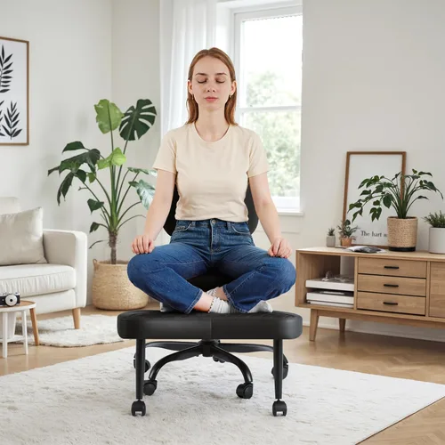 Miniatura 7 de Homall - Silla de oficina de escritorio ergonómica con patas cruzadas y ruedas, giro de 360° y altura ajustable para meditación y TDAH, silla