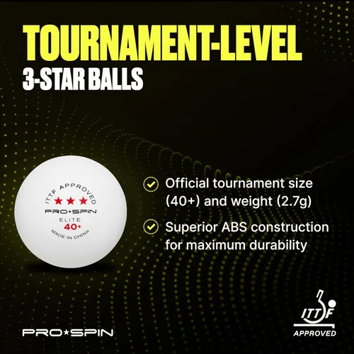 Miniatura 4 de PRO-SPIN Pelotas de ping pong – Pelotas de tenis de mesa premium aprobadas por ITTF de 3 estrellas Alto rendimiento 40+ ABS calidad profesional