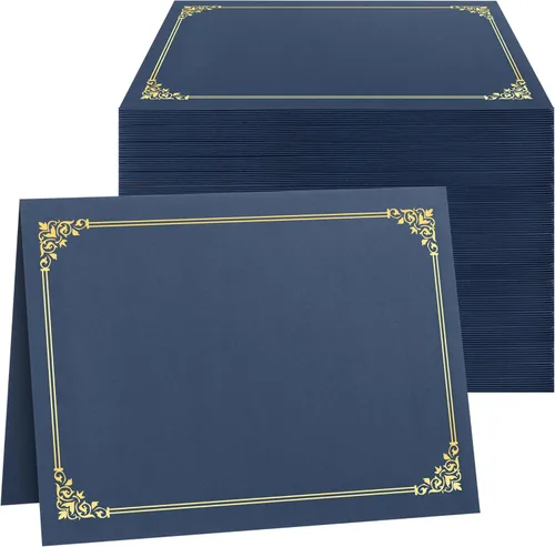 Miniatura 11 de Portacertificados SUNEE (Azul Marino, 30 paquetes), cubiertas de diploma con borde de papel dorado, para certificados de tamaño carta 8.5x11
