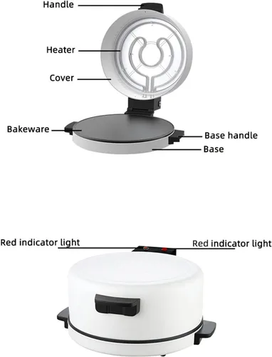 Miniatura 4 de Horno eléctrico para pizza, portátil de 12 pulgadas para encimera, máquina de carne, 2000 W, 6 minutos, cocción rápida, parte inferior