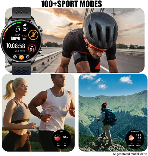 Miniatura 3 de Reloj inteligente para hombre, AMOLED de 1.43 pulgadas, GPS integrado, color negro Answer/Make Calls, Heart Rate Monitor, Sleep Monitor, SpO2