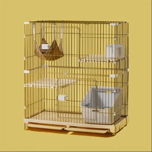 Miniatura 9 de Casa para gatos, jaula para gatos, espacio libre súper grande, casa de dos pisos, doble y tres pisos, casa para gatos