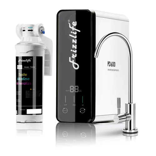 Miniatura 12 de Frizzlife Filtro de Agua de Ósmosis Inversa de 800GPD, Estándar NSF/ASNI 58&53&42&372, Sistema de Ósmosis Inversa Alcalina Mineral pH+ Sin Tanque
