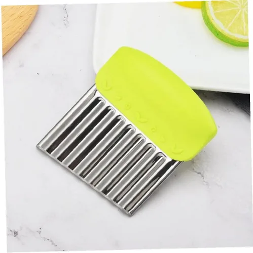 Miniatura 3 de Cortador dentado de acero inoxidable Cortador de papas arrugadas Cortador manual de verduras Máquina de prensado de papas fritas con ondulado