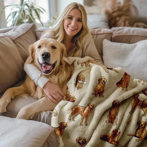 Miniatura 8 de Manta de Golden Retriever - Manta de franela suave y forro polar para perros para amantes de mascotas, mujeres, niños, niñas - 40" x 30