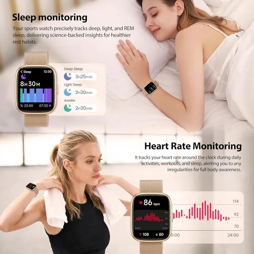 Miniatura 4 de Reloj inteligente para mujer con Alexa integrado, pantalla táctil HD de 1.83 pulgadas, rastreador de actividad física con llamadas Bluetooth