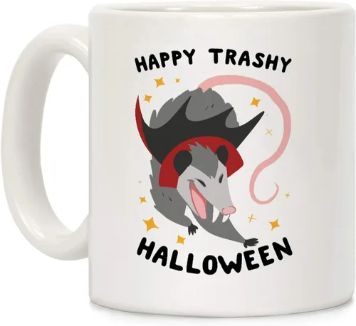 Miniatura 134 de LookHUMAN Taza de Café de Halloween – Halloween Is Meowgical Tazas, Taza de Café Espeluznante Idea de Regalos de Taza, 15 Onzas 10-Blanco